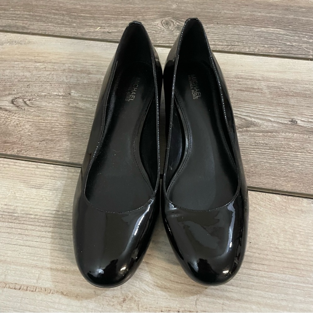 MICHAEL Michael Kors Black Patent Leather Flats Women’s 8 Sequin Low Heel - Picture 3 of 9